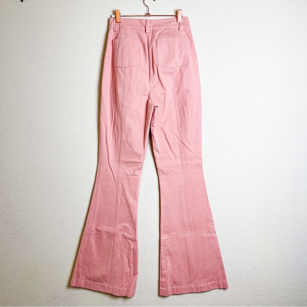 LoveShackFancy Meyerson Flared Pants Tuscany Pink Size 4 NWT - Picture 7 of 10